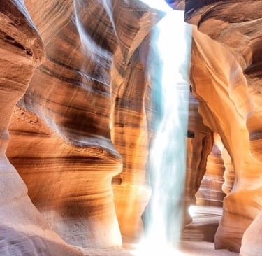 a waterfall in a canyon