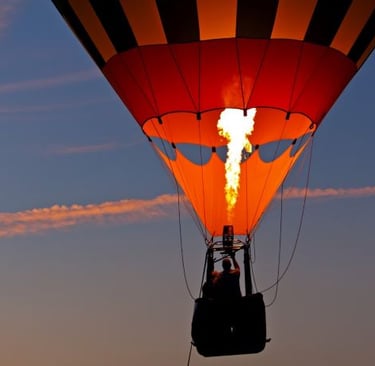 a hot air balloon being flown in a hot air balloon