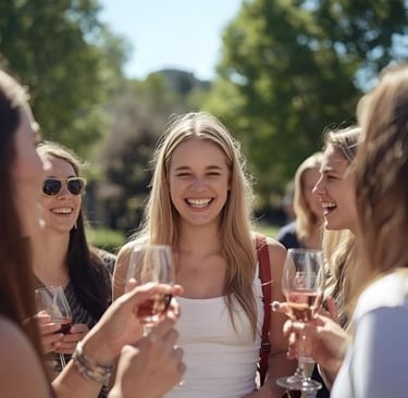young people enjoying the Belle Made Winery 