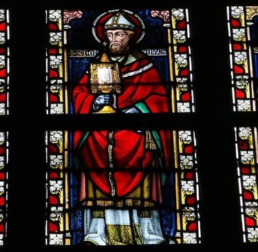 a stained glass window with a stained glass window