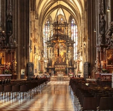 a church with a large cathedral like structure