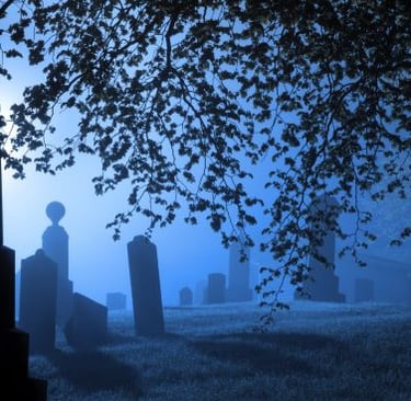 a cemetery with a cemetery and a cemetery