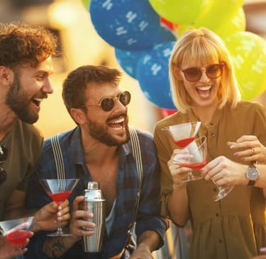 a group of friends having fun time together