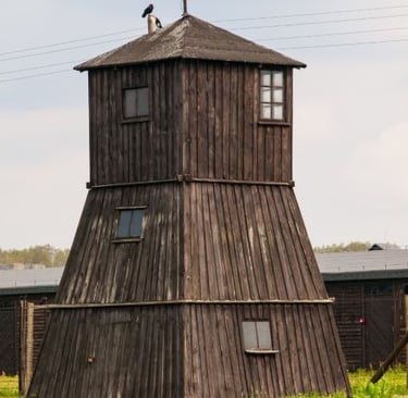 a tower in a concentration camp