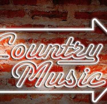 a country music logo with a arrow pointing up