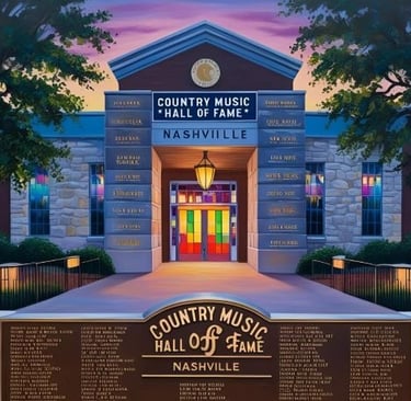 Outdoors photo of the Country Music Hall of Fame in Nashville