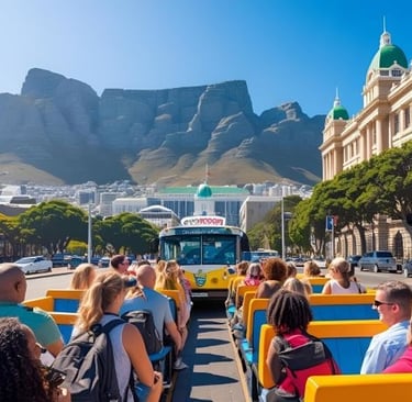 people enjoying a bus tour in cape town