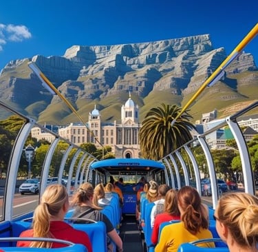 people enjoying a bus tour in cape town
