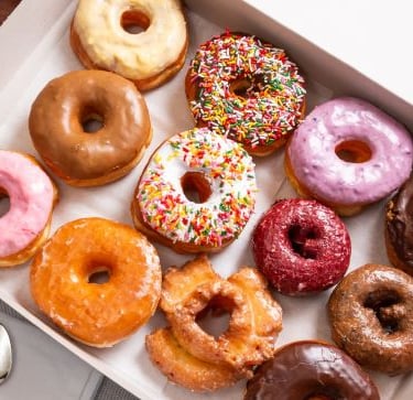 a box of assorted donuts and donuts