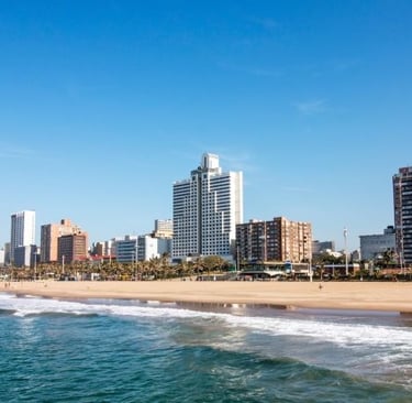 durban city beach sea and city
