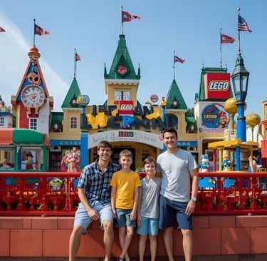 family enjoying legoland in florida