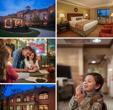 happy families enjoying hotel stay in grand rapids