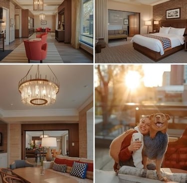 happy families enjoying hotel stay in grand rapids