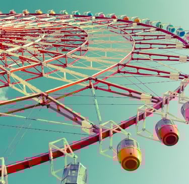 a ferris wheel with a ferris wheel in the sky