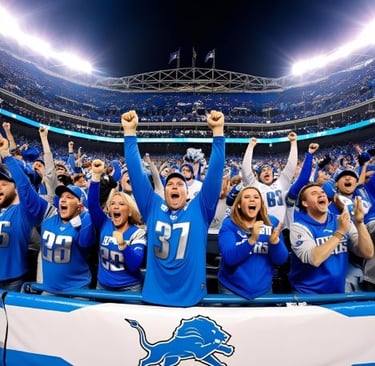 a group of people in blue and white shirts with a banner that says, '