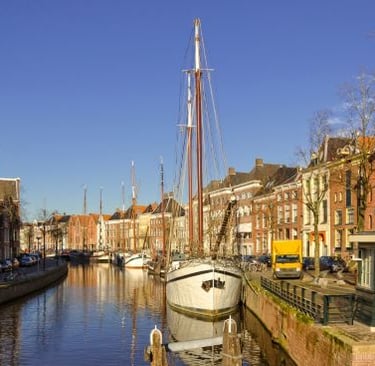 a boat in the water near a dock