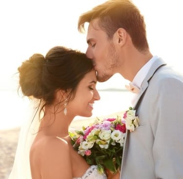 happy bride and groom that just married