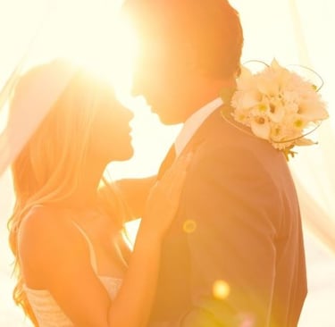 happy bride and groom that just married