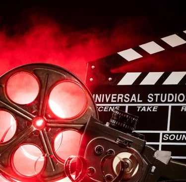 a movie clapper with a movie clapper and a movie clapper