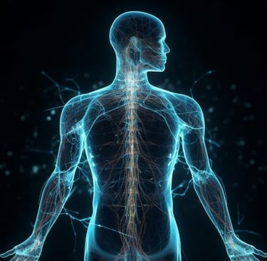 a human body with a highlighted image of a human body
