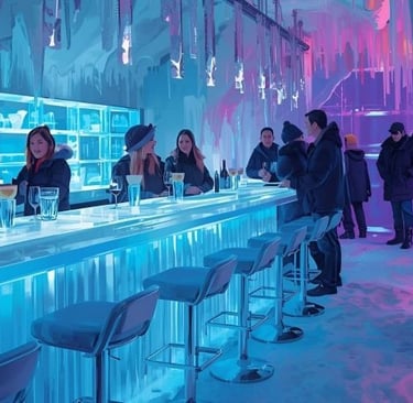 people having a good time in a icebar