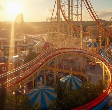 a roller coaster in Legoland New York