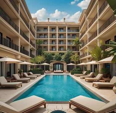 luxury spa hotel with pool