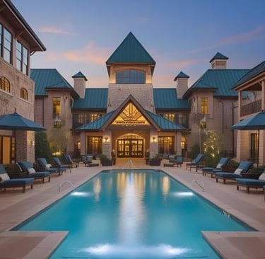 Pool at a luxury spa hotel