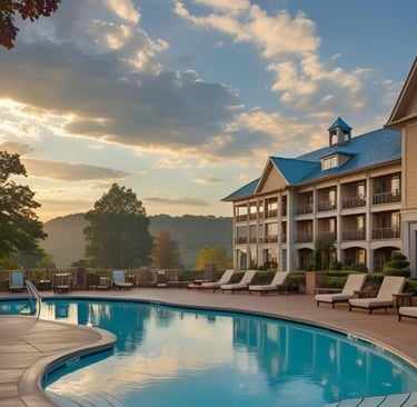 Pool at a luxury spa hotel