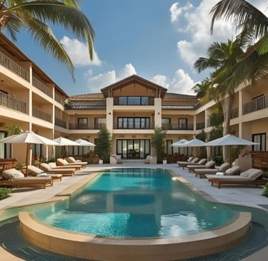 luxury spa hotel with pool