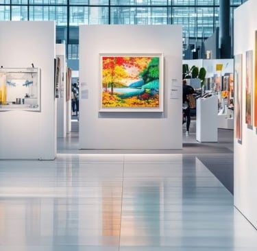 a large art piece in a museum of art