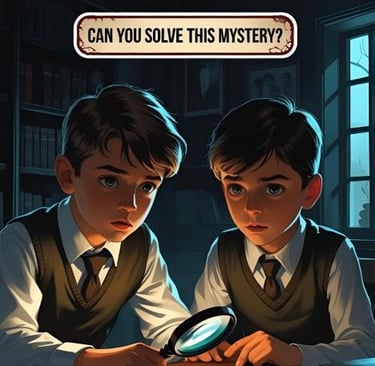 young detectives in search for a clue in a murder mystery