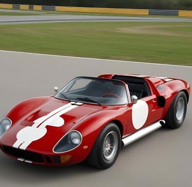 a red sports car with a mickey mouse ears on it