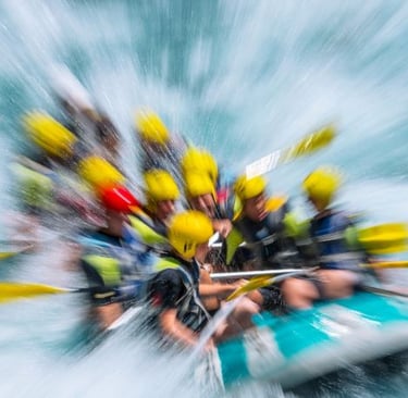 group of people rafting