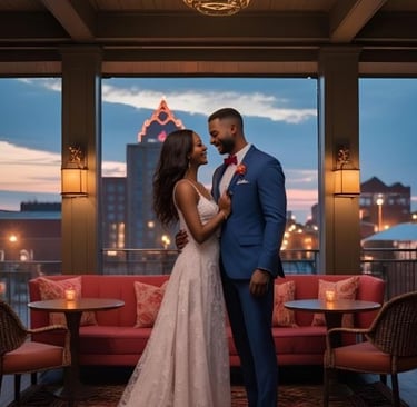 romantic couple at a hotel