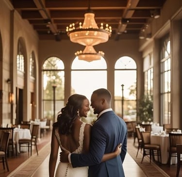 romantic couple at a hotel