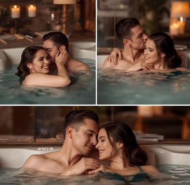  a couple in a jacuzzi in a romantic hotel in rotterdam