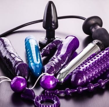 a variety of different types of sex toys