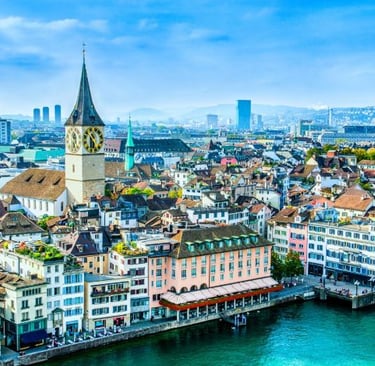 a cityscape of zurich, switzerland