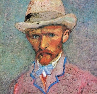 van gogh -a painting of a man with a hat and a hat