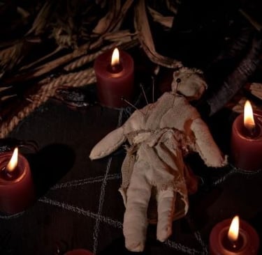 a voodoo doll doll sitting on a table