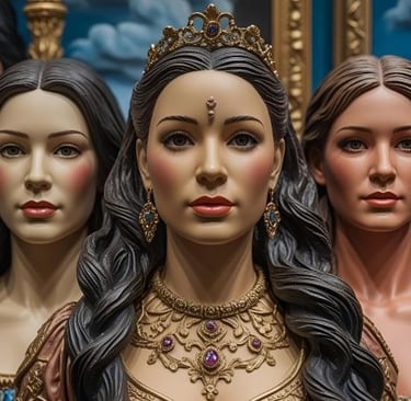 a group of mannequins of different types of mannequins