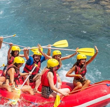 group of people rafting