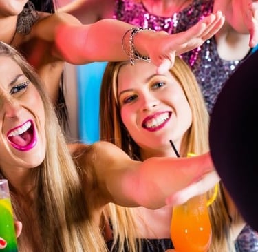 a group of friends having fun time at a party