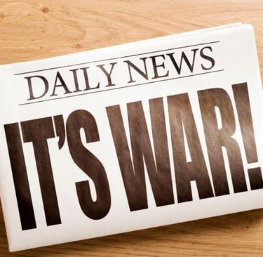 a newspaper article about the war in the news