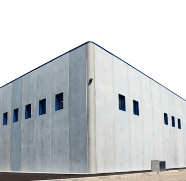 Clean industrial asset with white wall