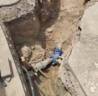 Water Leak in Underground Pipe
