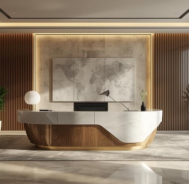 Modern reception desk in Dubai office – Real Touch Office Furniture
