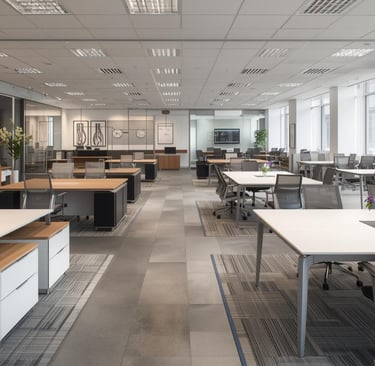 Modern office furniture store in Dubai, United Arab Emirates manufacturing executive desks and works