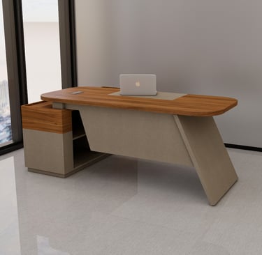 Classic wooden executive desk with storage drawers – Royal Real Touch Furniture Abu Dhabi